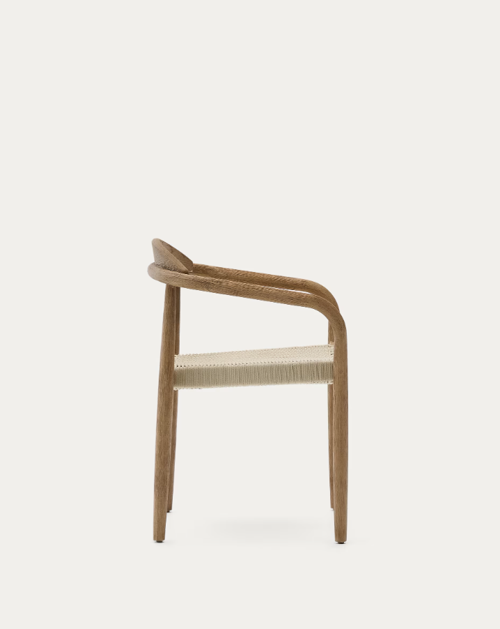 Chair Nina solid acacia wood with a creamy seat