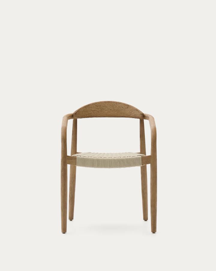 Chair Nina solid acacia wood with a creamy seat