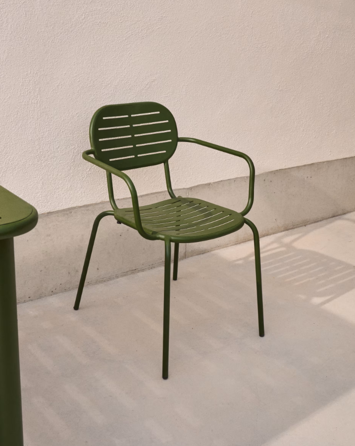 Garden chair with armrests Brai Zielona Stal [Julia]