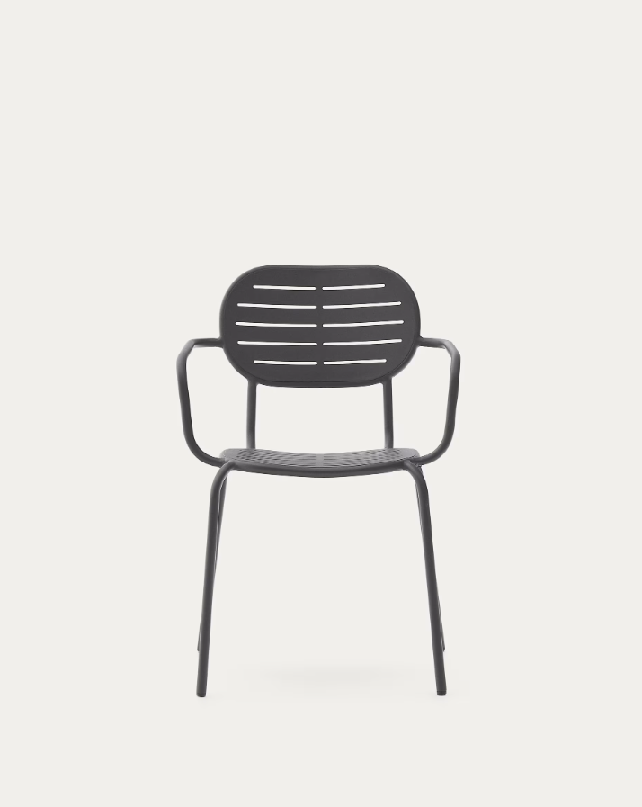 Garden chair with armrests Brai Graphite Stal [Julia]