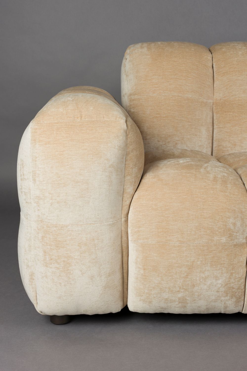 Sofa modułowa HACKMAN - element końcowy prawostronny beżowy welur