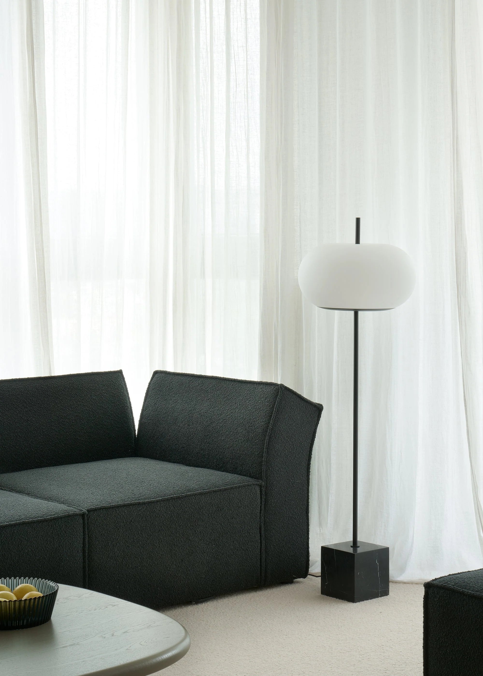 Lampa podłogowa PIU czarny marmur