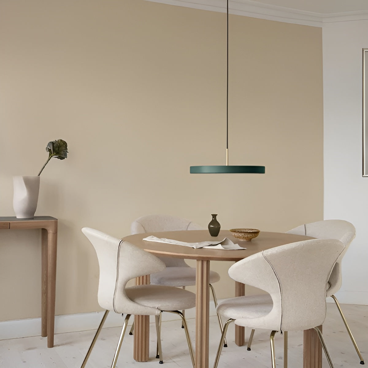Lampa wisząca ASTERIA PLUS ciemnozielony ze złotą wstawką