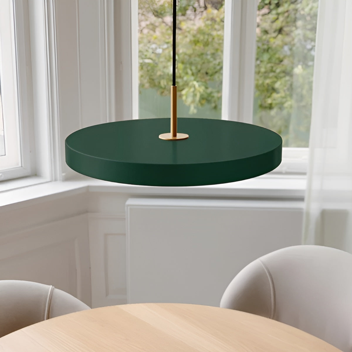 Lampa wisząca ASTERIA PLUS ciemnozielony ze złotą wstawką