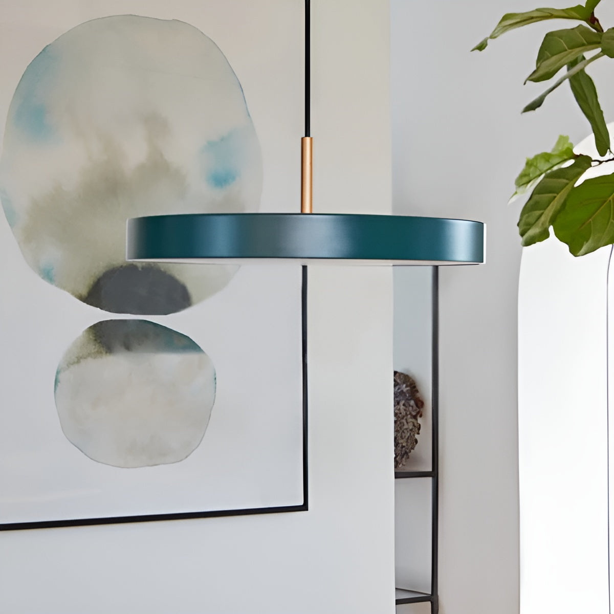 Lampa wisząca ASTERIA PLUS ciemnozielony ze złotą wstawką