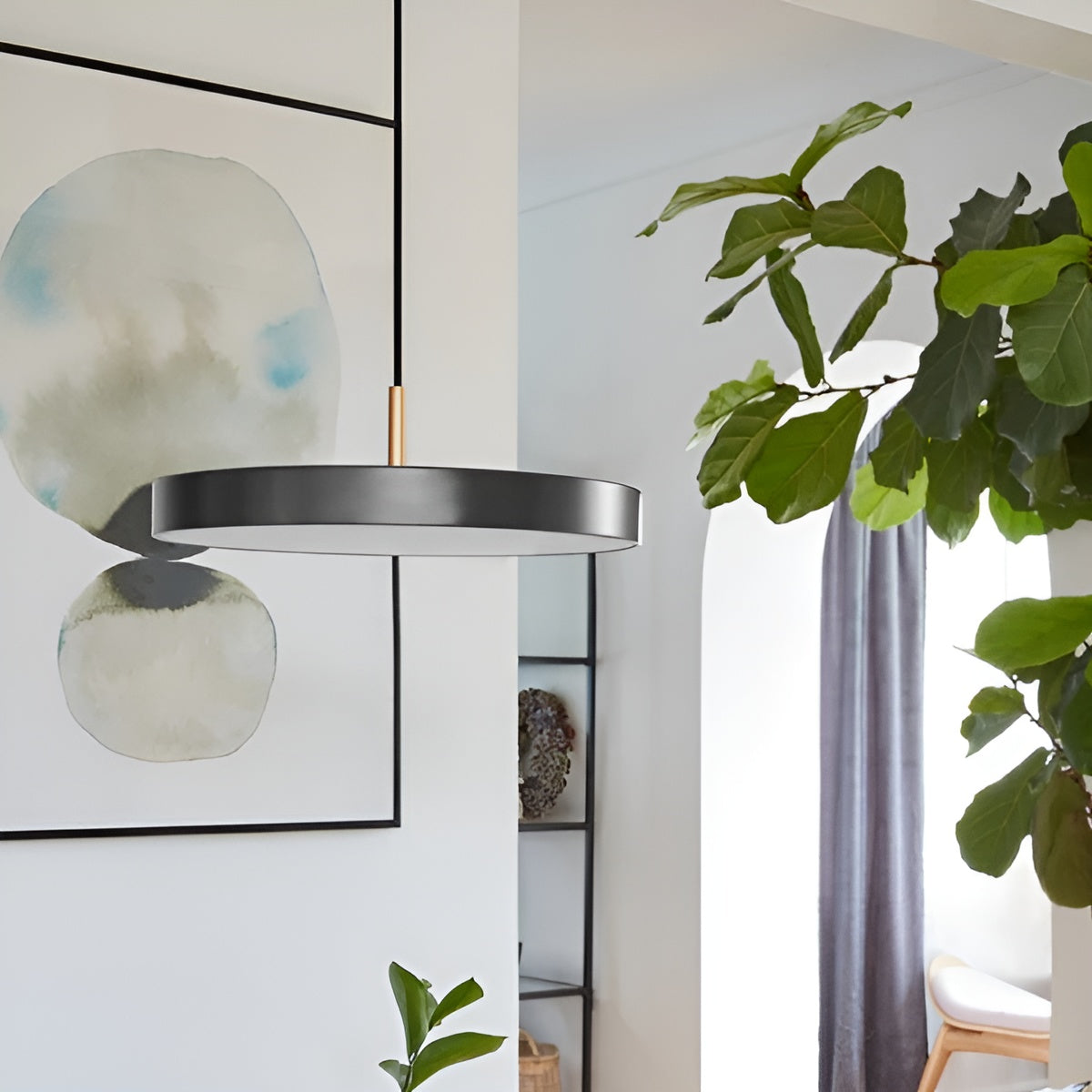Lampa wisząca ASTERIA PLUS antracytowy ze złotą wstawką