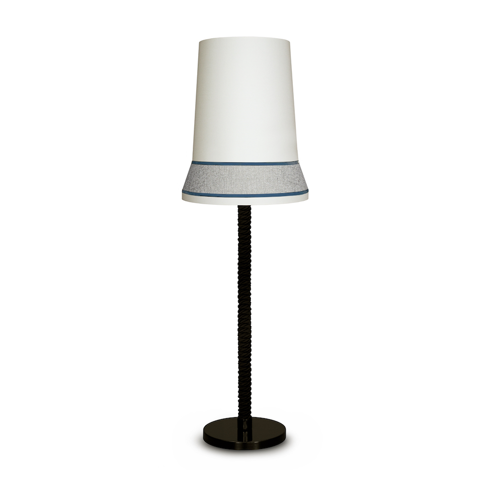 Lampa podłogowa AUDREY biały z niebieskim wykończeniem Contardi    Eye on Design