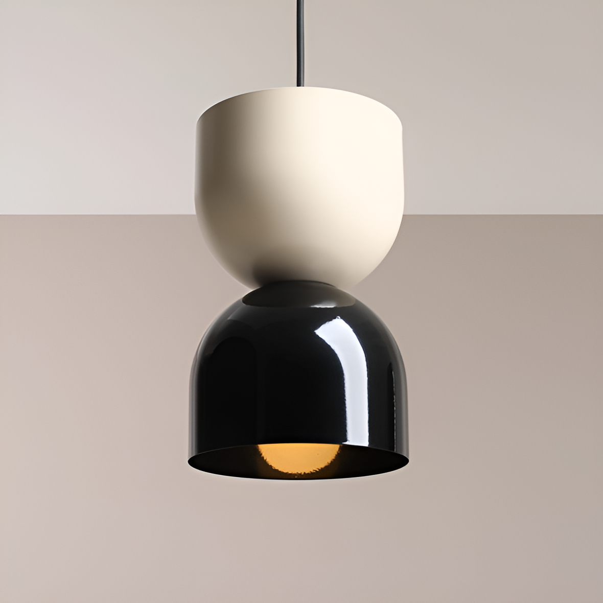 Lampa wisząca LUI kremowy z czarnym