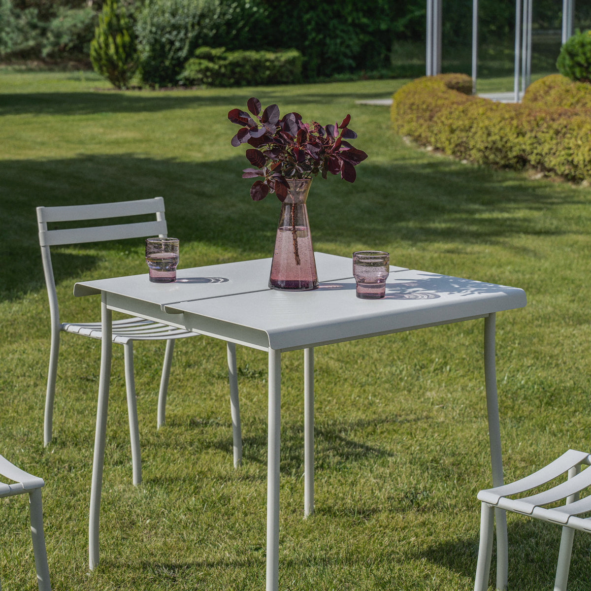 Galvanized steel square table