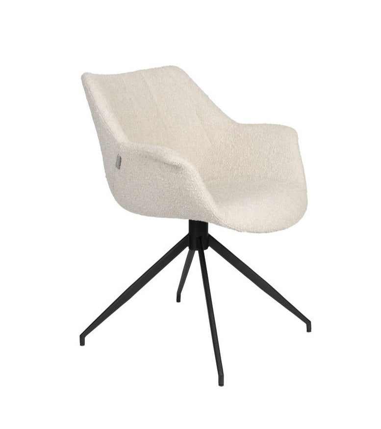 Krzesło obrotowe DOULTON biały boucle Zuiver    Eye on Design