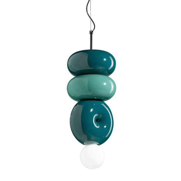 Ceramic BUMBUM GREEN Petrol Ceramic Lamp with turquoise