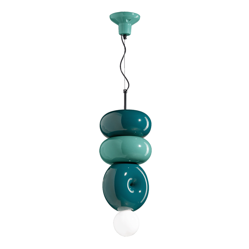 Ceramic BUMBUM GREEN Petrol Ceramic Lamp with turquoise