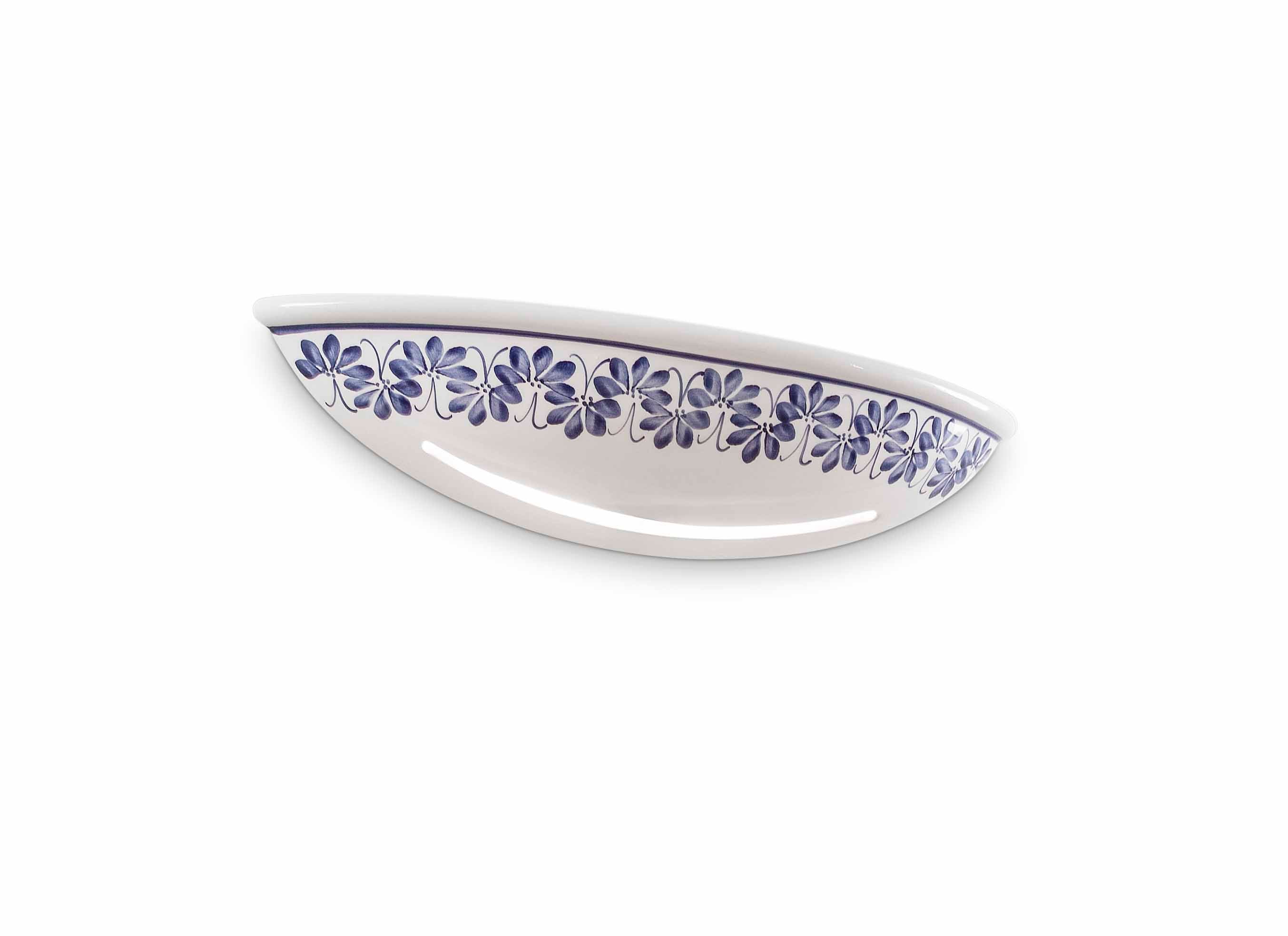 White ceramic wall lamp TRIESTE with cobalt pattern