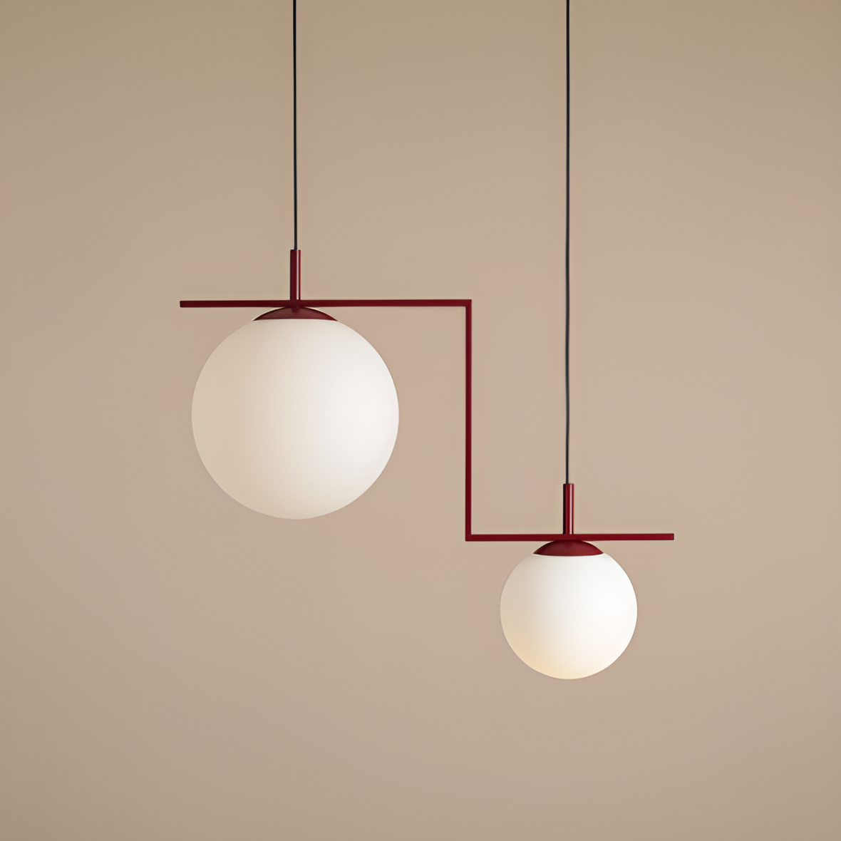 Lampa wisząca ZAC DUO bordowy