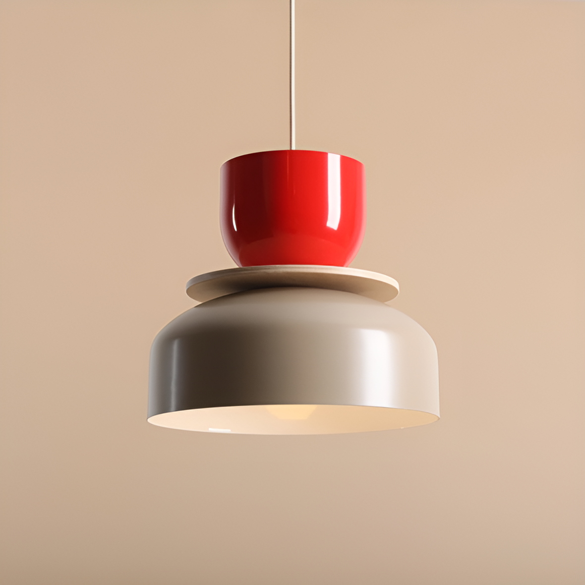 Lampa wisząca UTO czerwony z beżowym