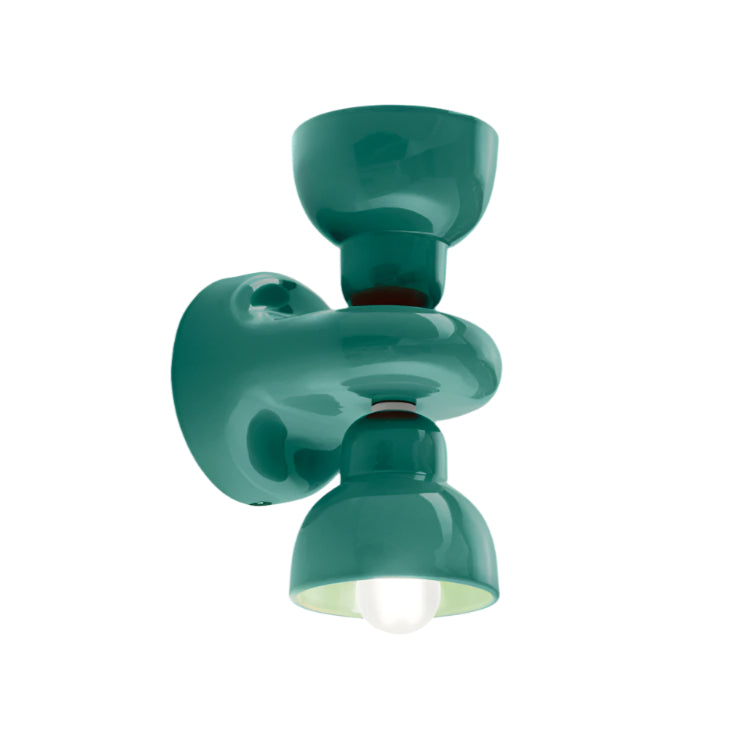 2-point ceramic wall lamp Berimbau turquoise