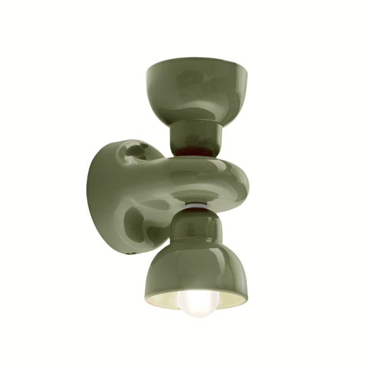 2-point ceramic wall lamp Berimbau green