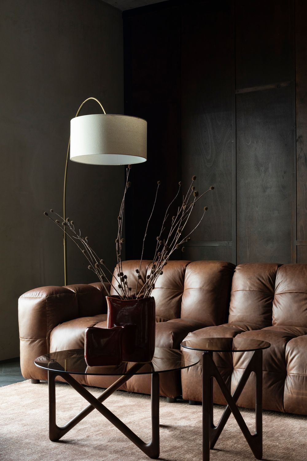 HACKMAN modular sofa - left end element chocolate leather