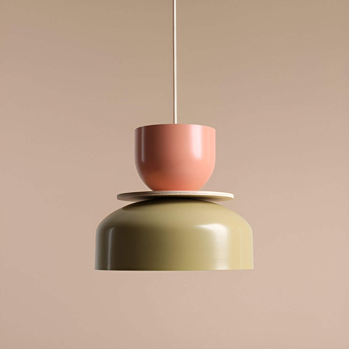 Lampa wisząca UTO koralowy z pistacjowym