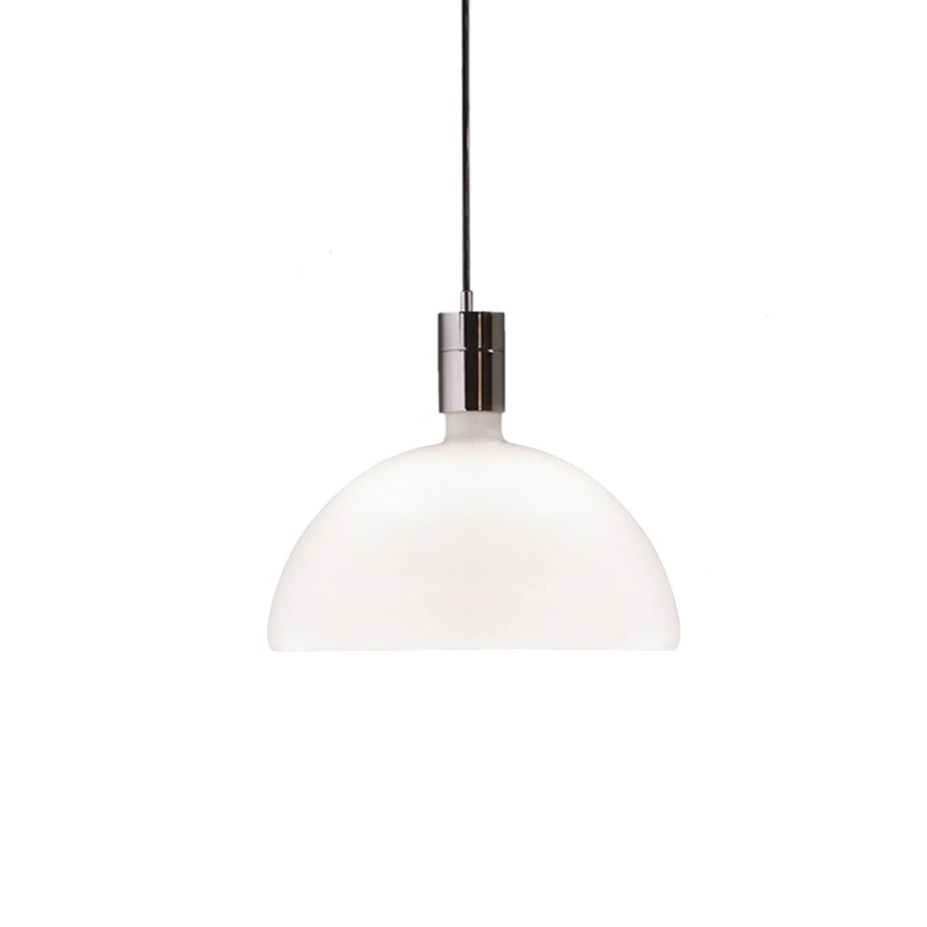 Hanging lamp AM4C chrome with white glass