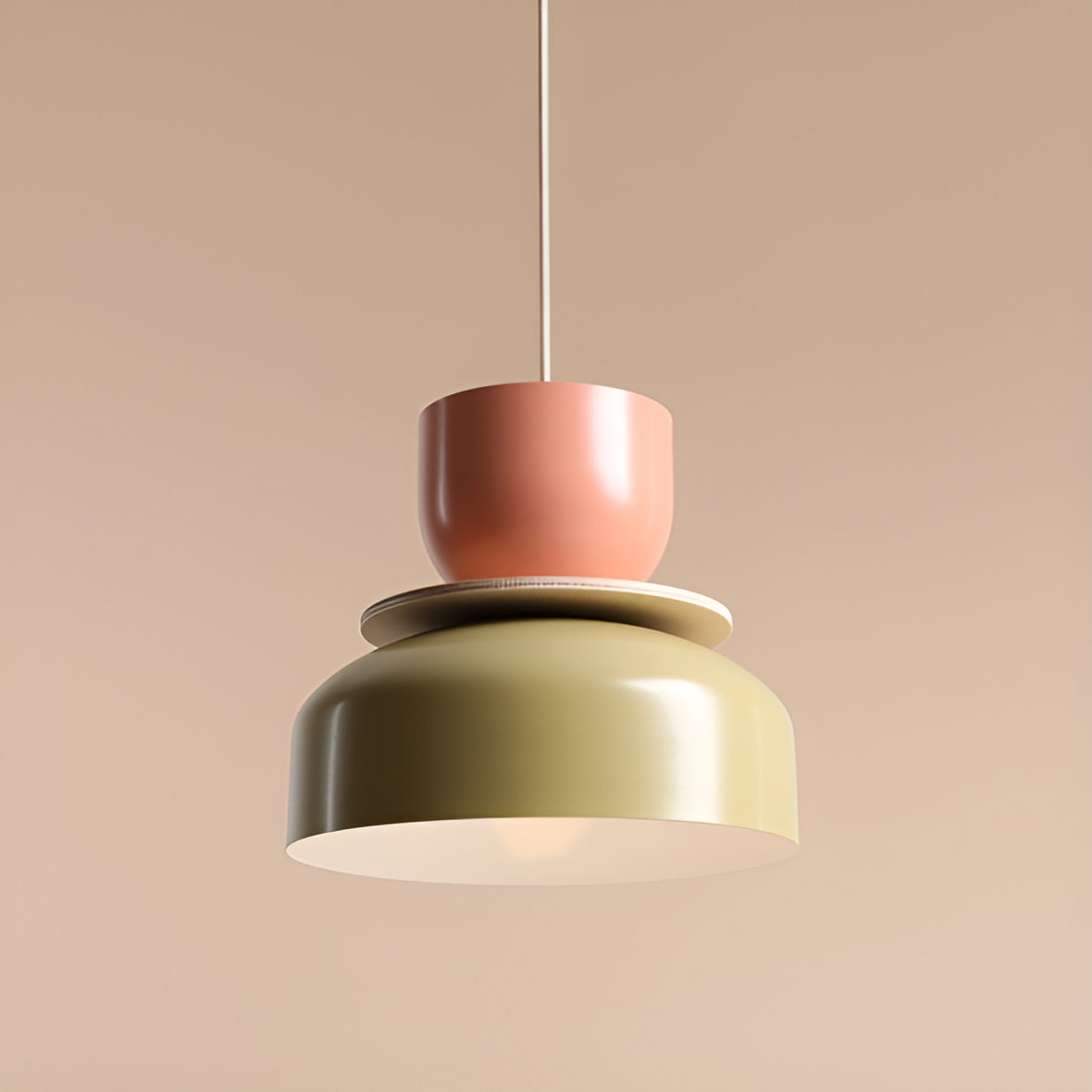 Lampa wisząca UTO koralowy z pistacjowym