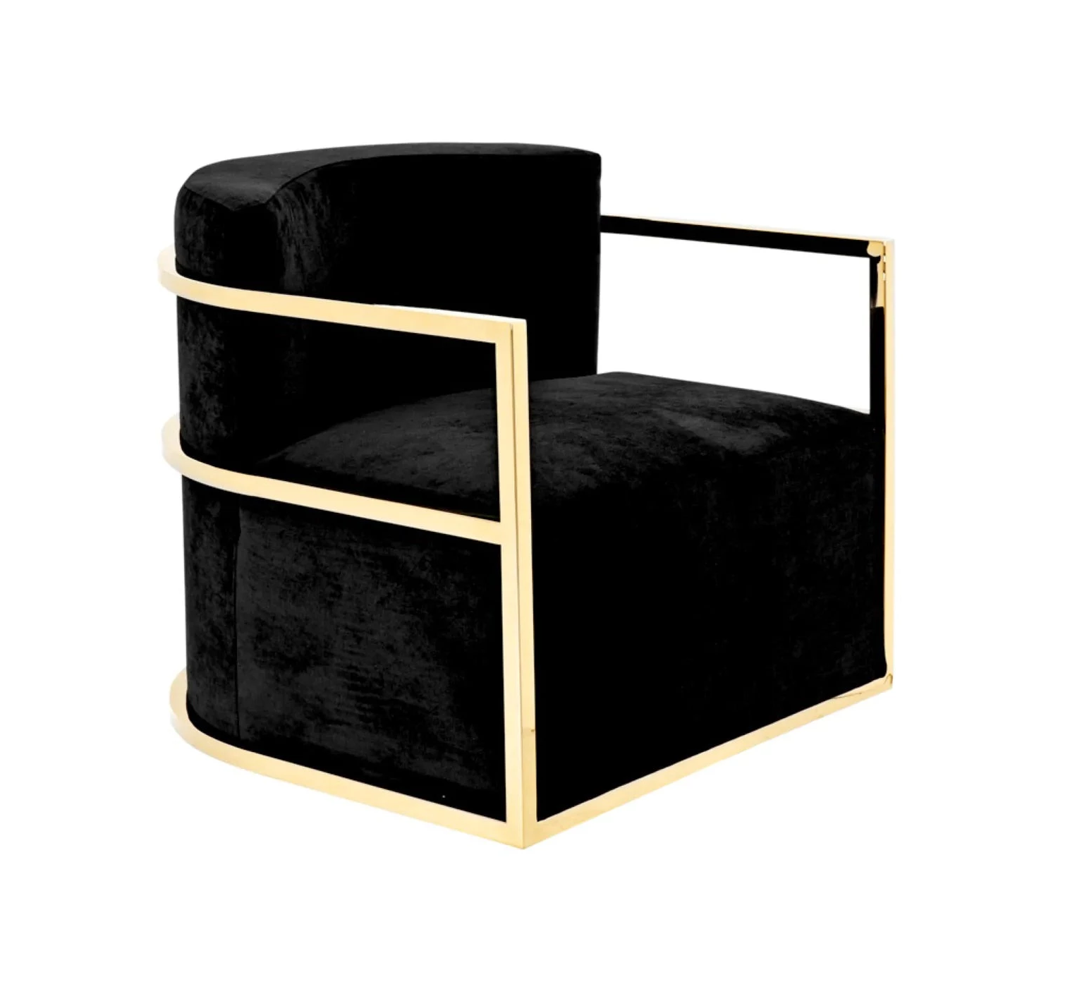 Fotel EMILIO czarny ze złotym wykończeniem