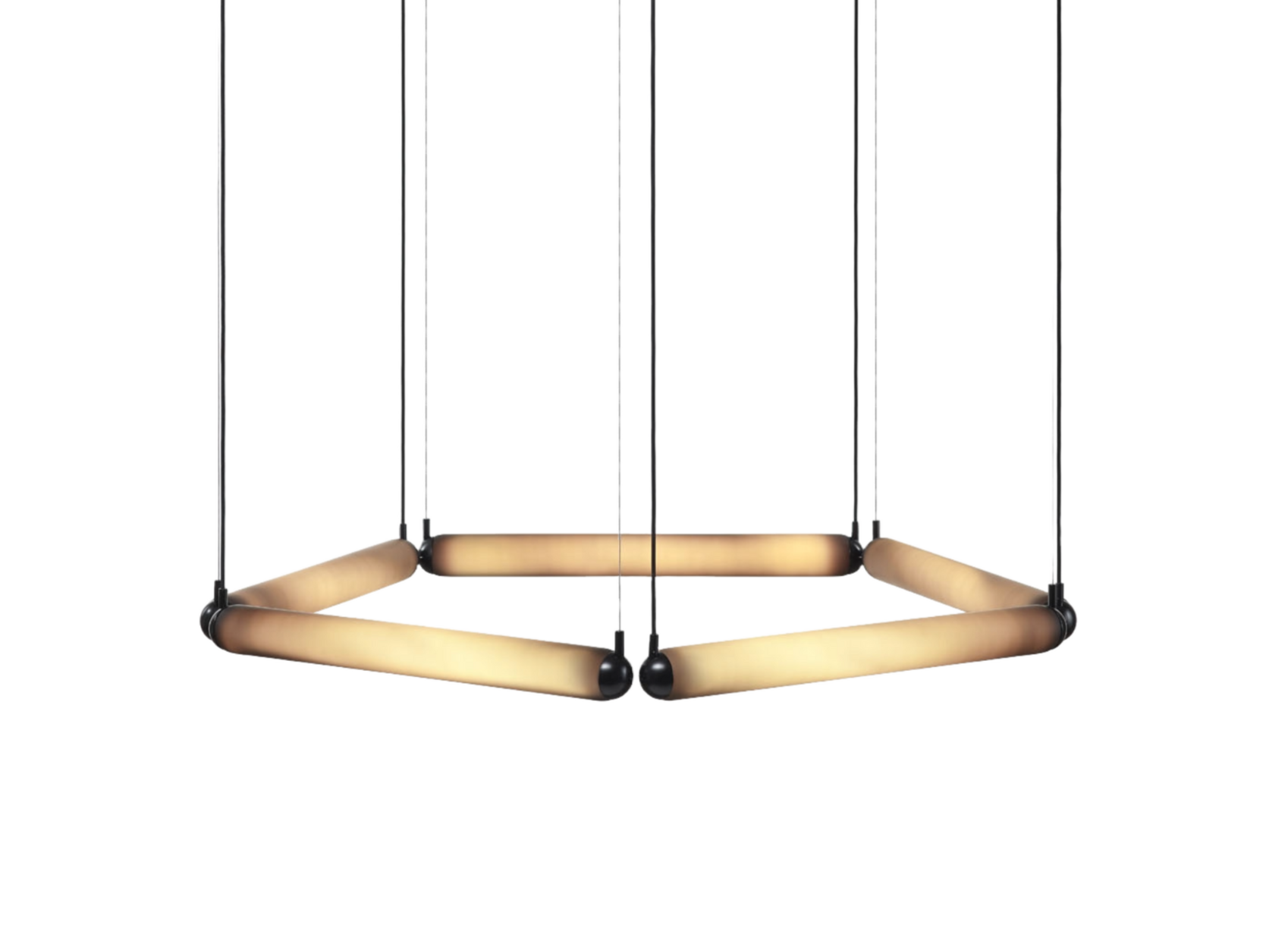 Puro Contour hanging lamp - Pentagon Matte glass