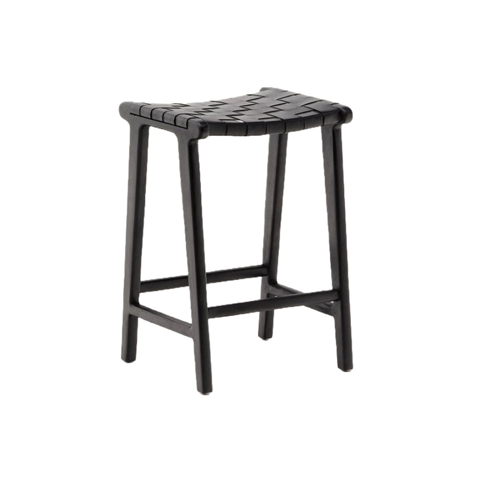 Calixta Black Leather Bar Stool