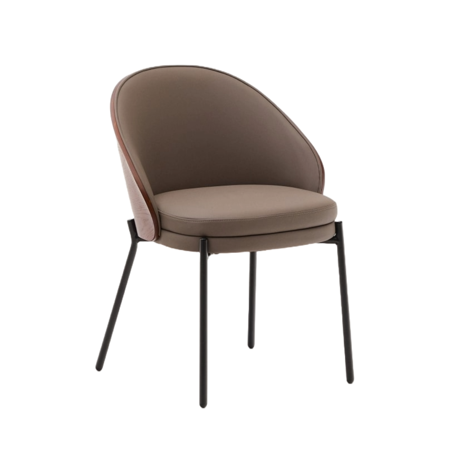 Eama brown eco -lean chair with a nut finish