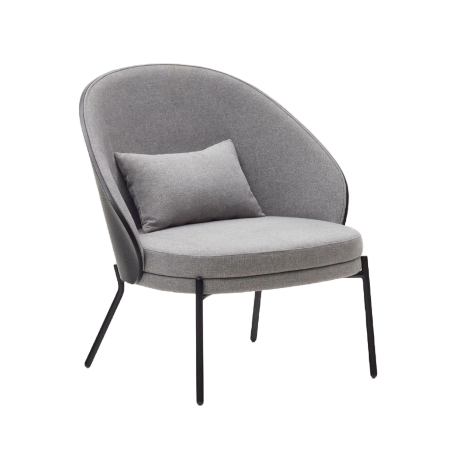 Eama light gray chair with black finish