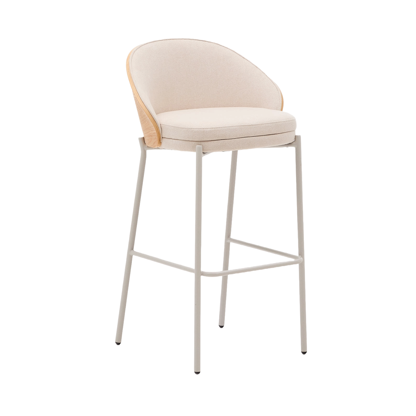 Eama beige bar chair szenil with ash finish