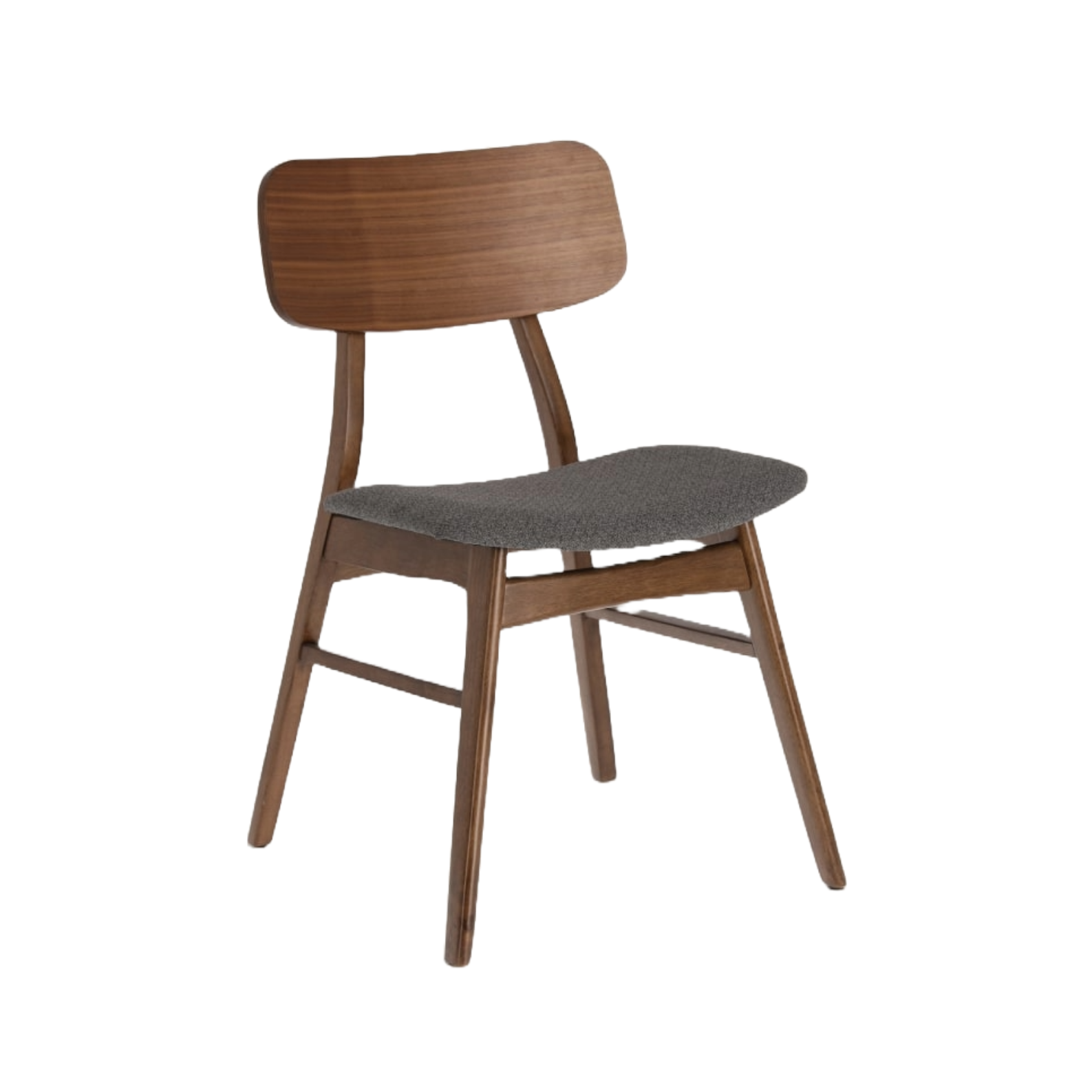 Selia Dark gray chair with a nut finish