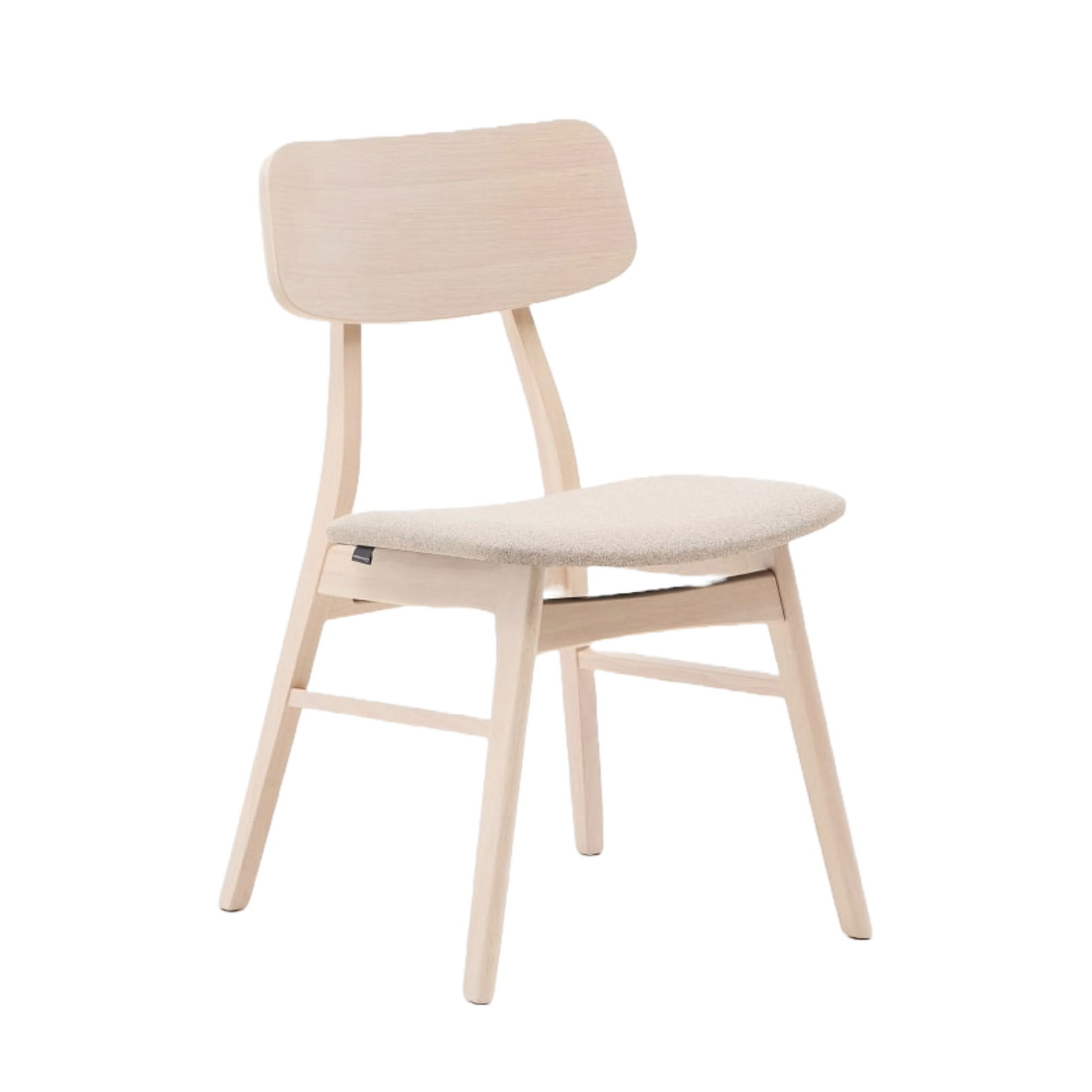 Selia light gray chair with an oak finish