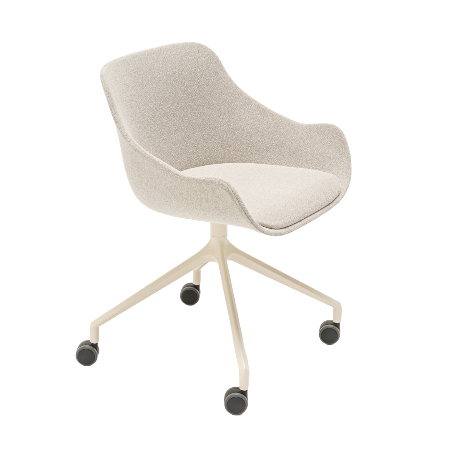 Baltic classic swivel chair aluminum base with wheels to the soft surface