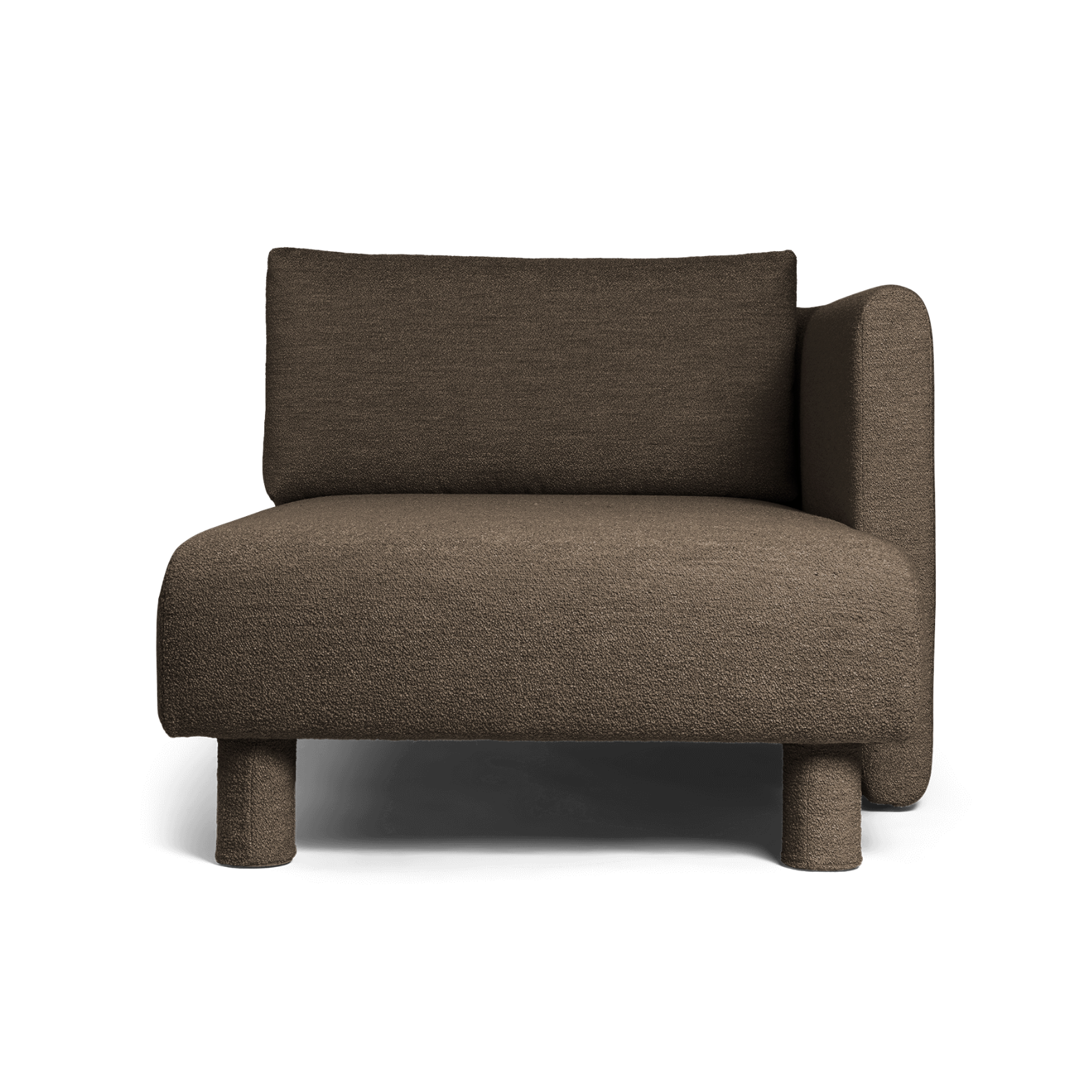 Sofa modułowa DASE - szezlong prawostronny Soft Bouclé ciemny brązowy