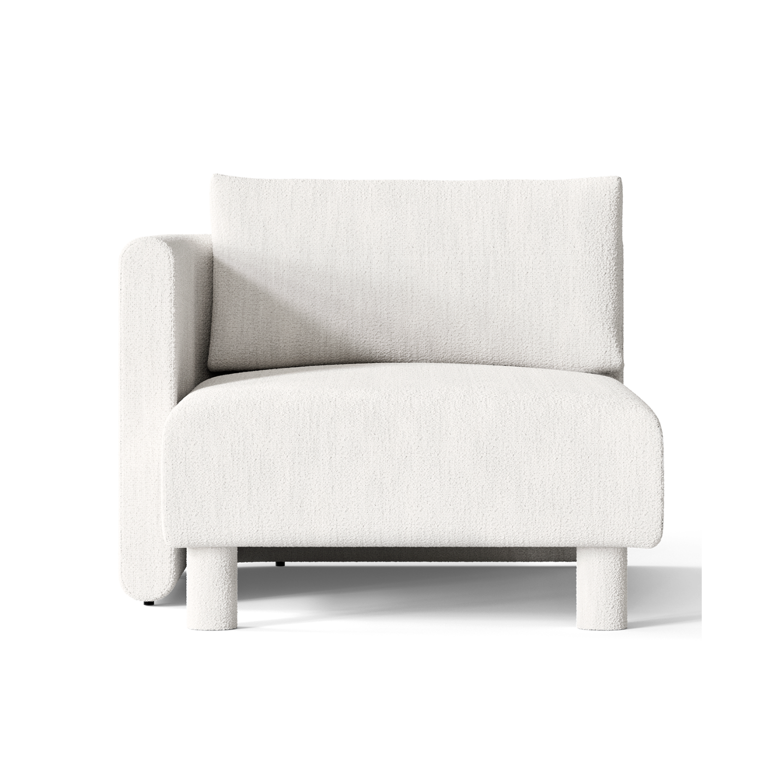 Dase modulares Sofa - links gebrochenes Bouclé gebrochenes Weiß