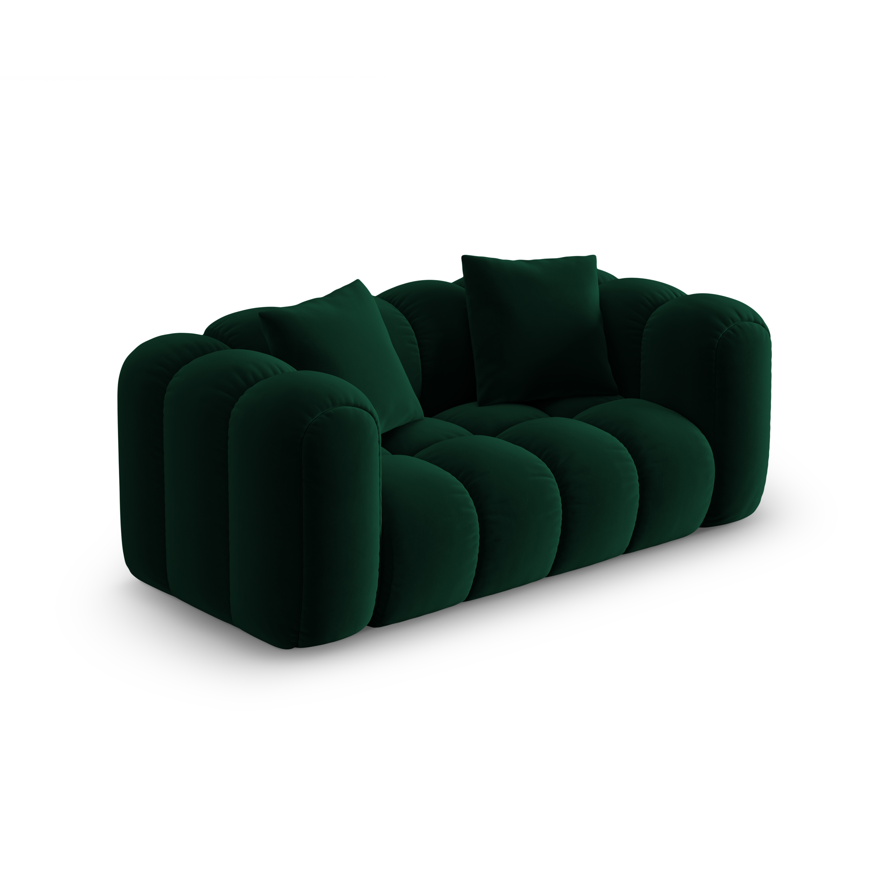Sofa aksamitna 2-osobowa ASTRO butelkowa zieleń