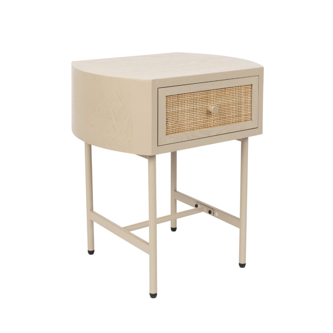 Amaya Beige Table mit Rattan