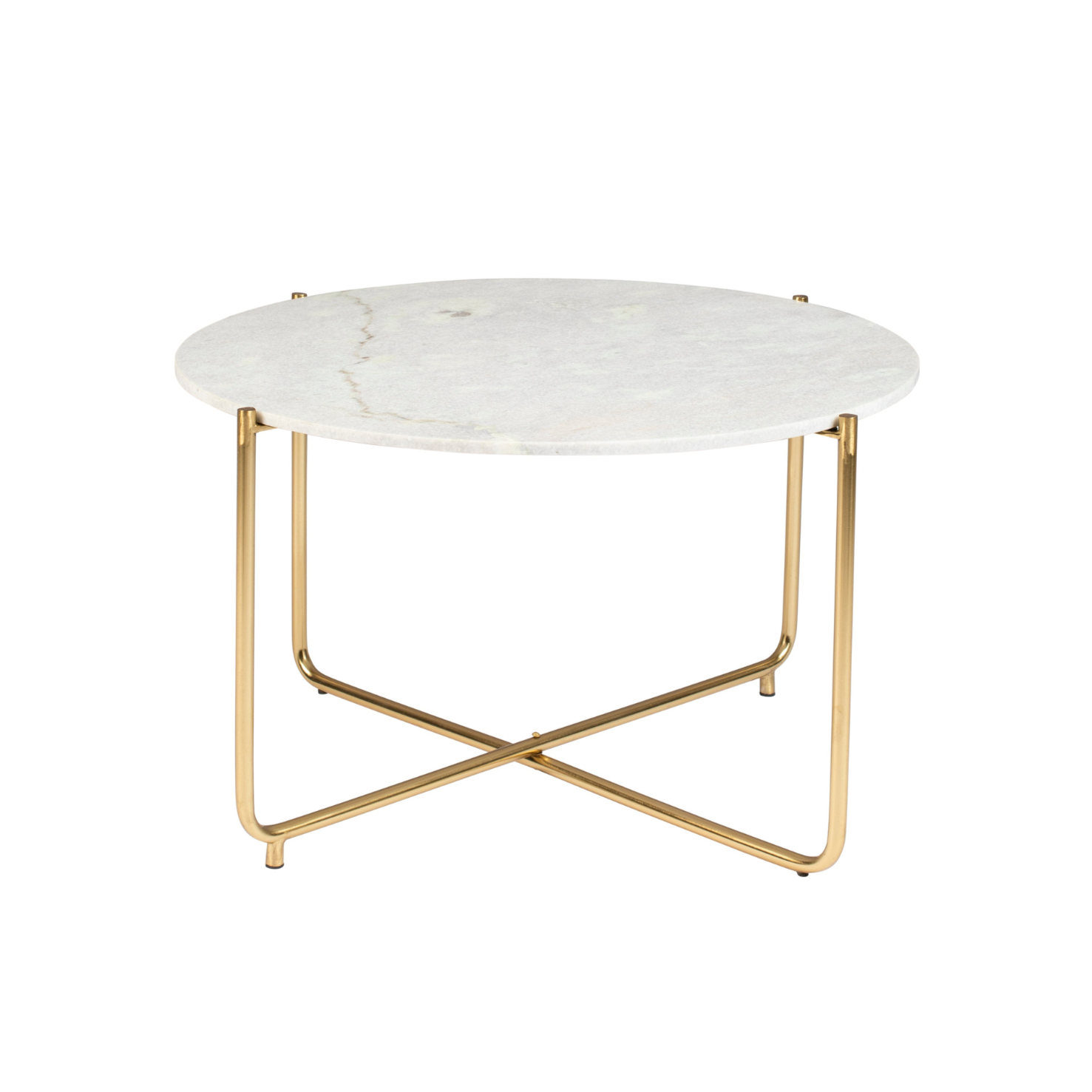 Timpa coffee table white marble with a golden base