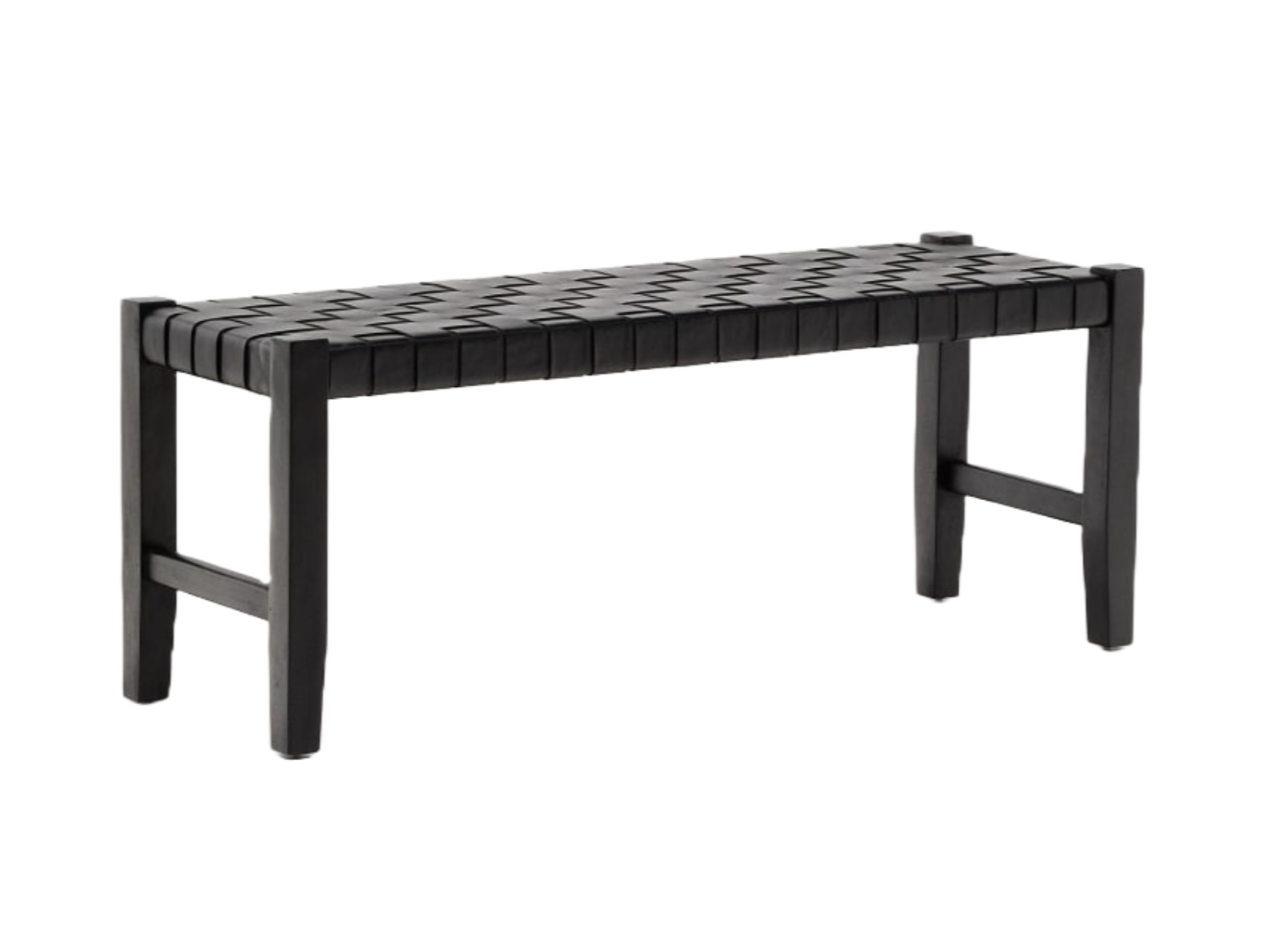 Calixta Black Leather Bench