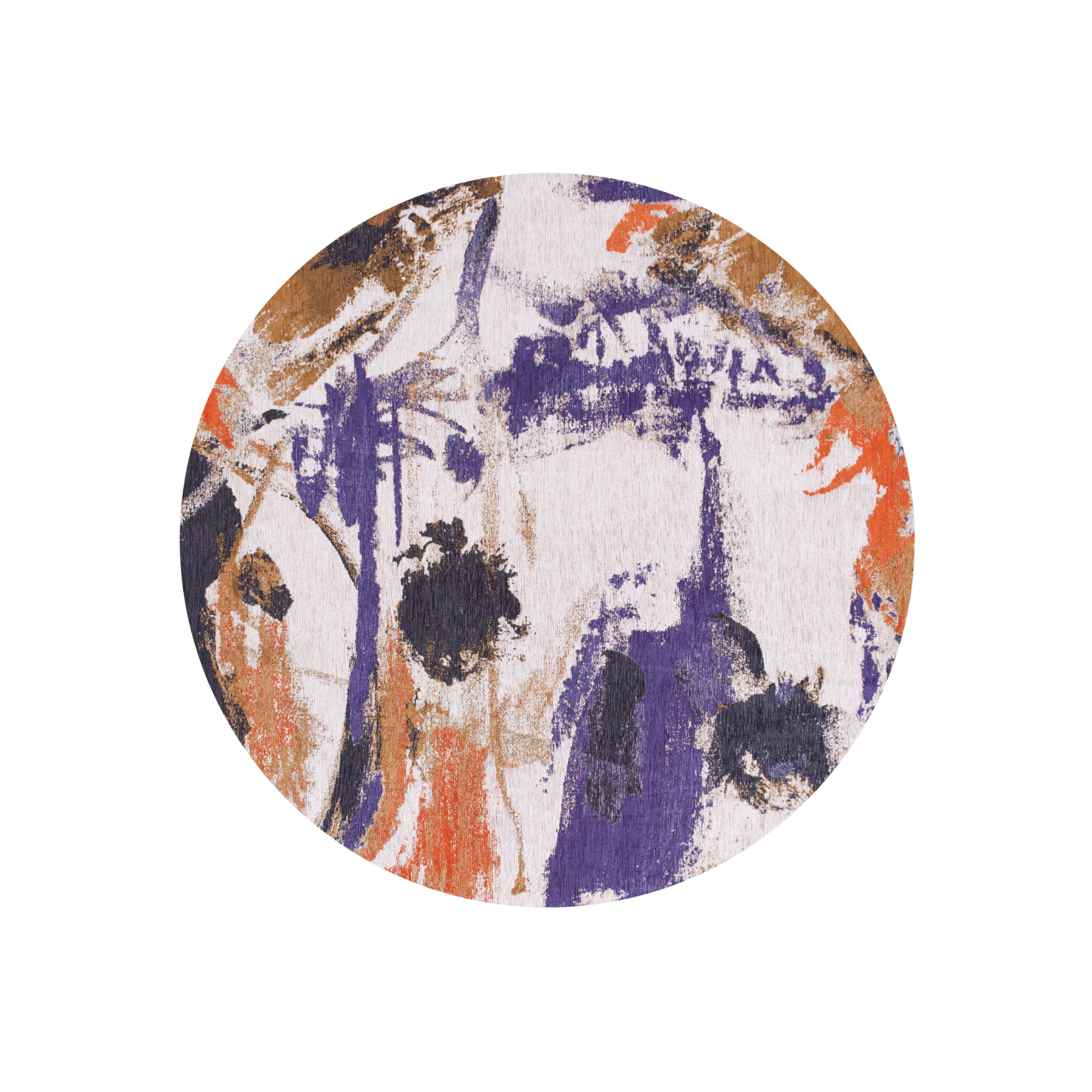 Round rug Fresque Purple Game orange-purple