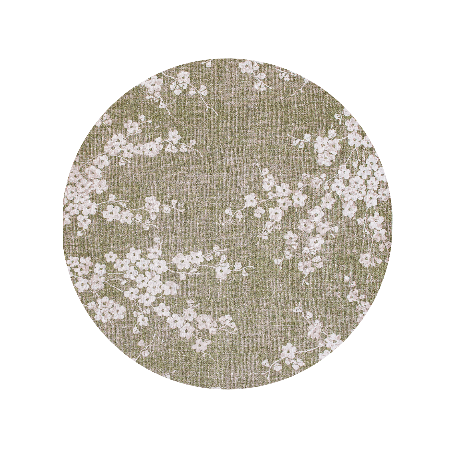 Round rug Sakura Wet Garden green