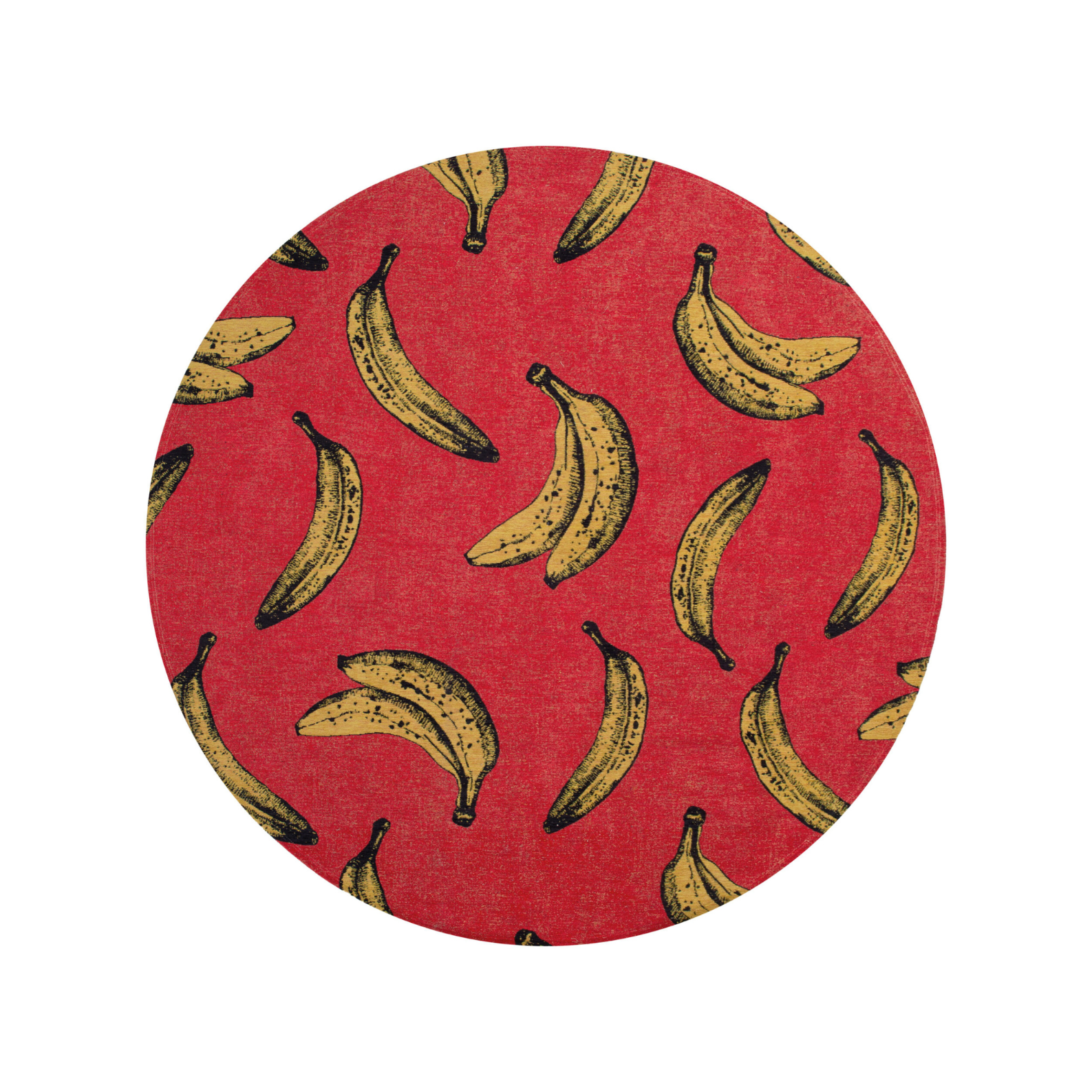 Round rug Banana Miami Red Red