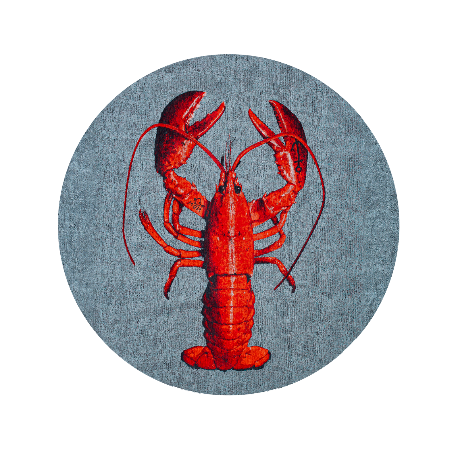 Round rug Lobster Steam Red Red