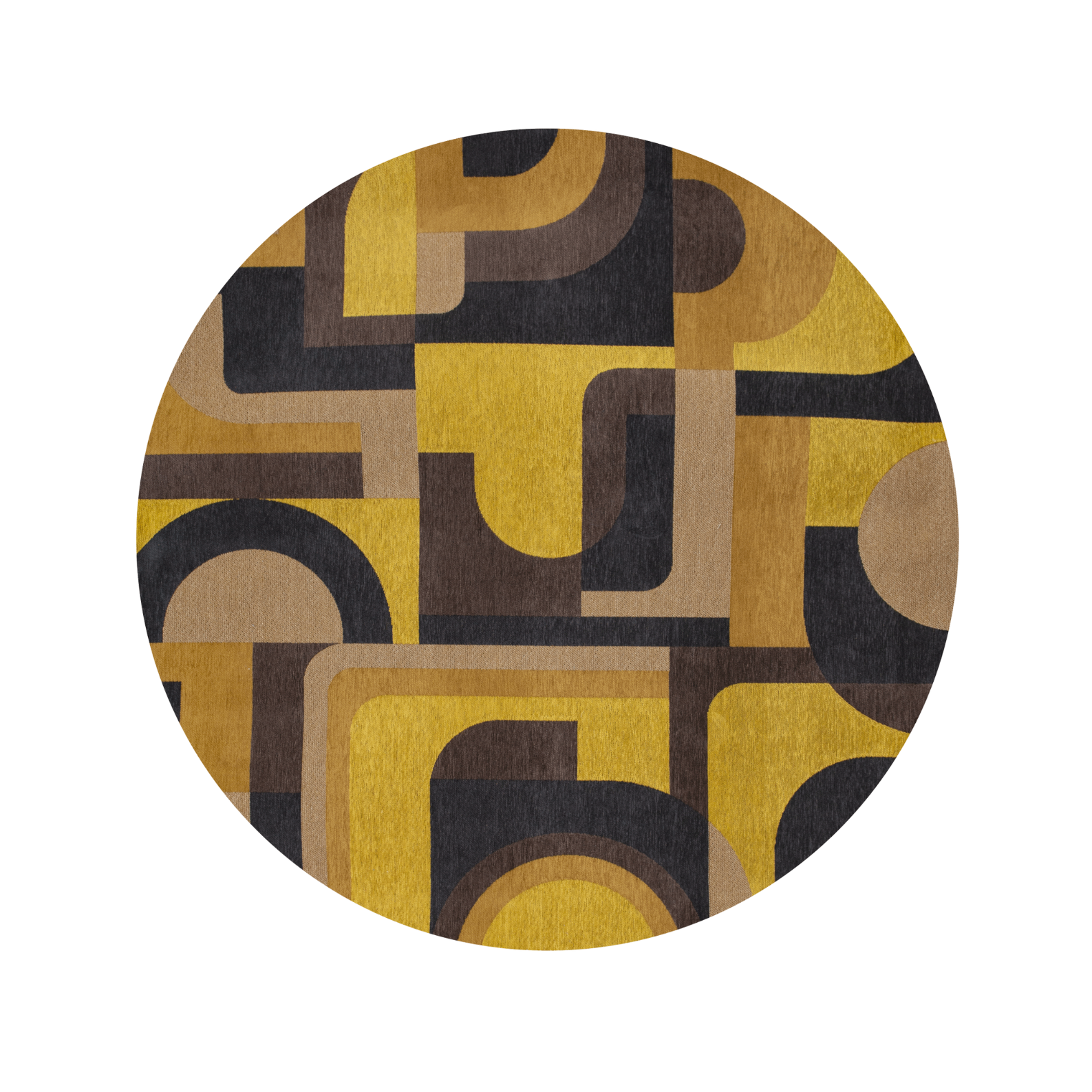 Round rug yellow meyer yellow-brown Meyer