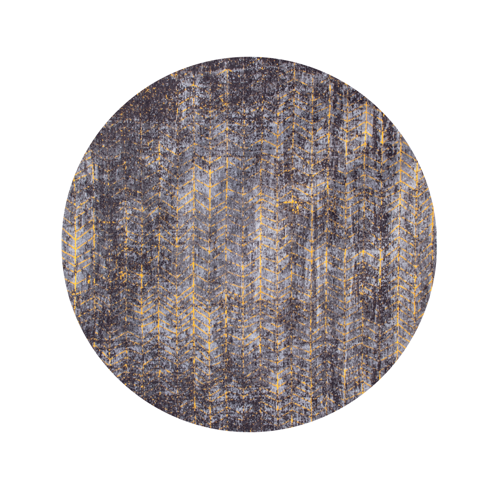 Round rug Jacobs Ladder Broadway Glitter black and gold