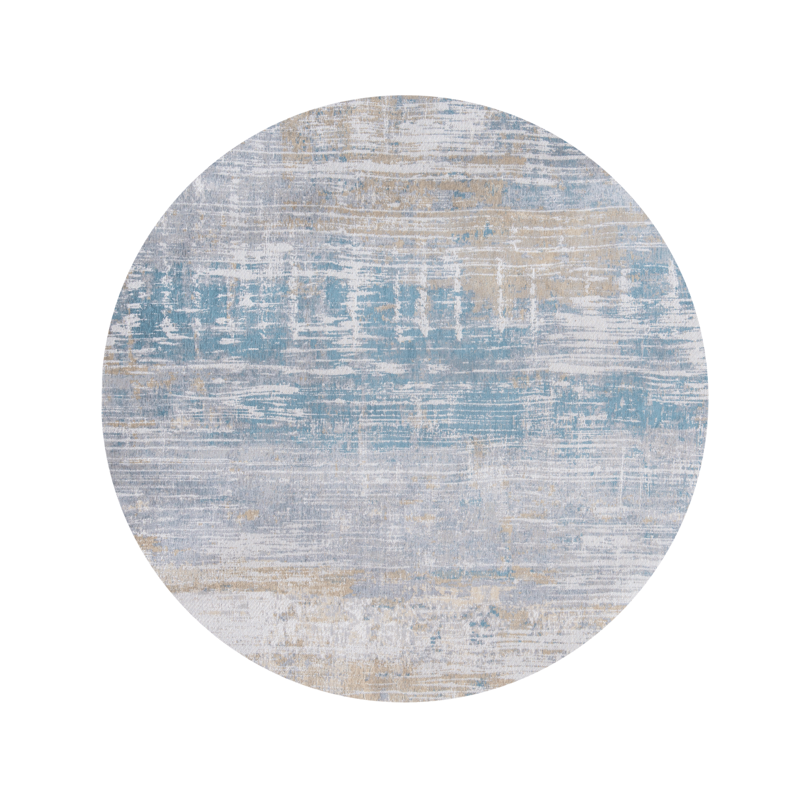 Runde Teppichstreifen Long Island Blue Beige-blau