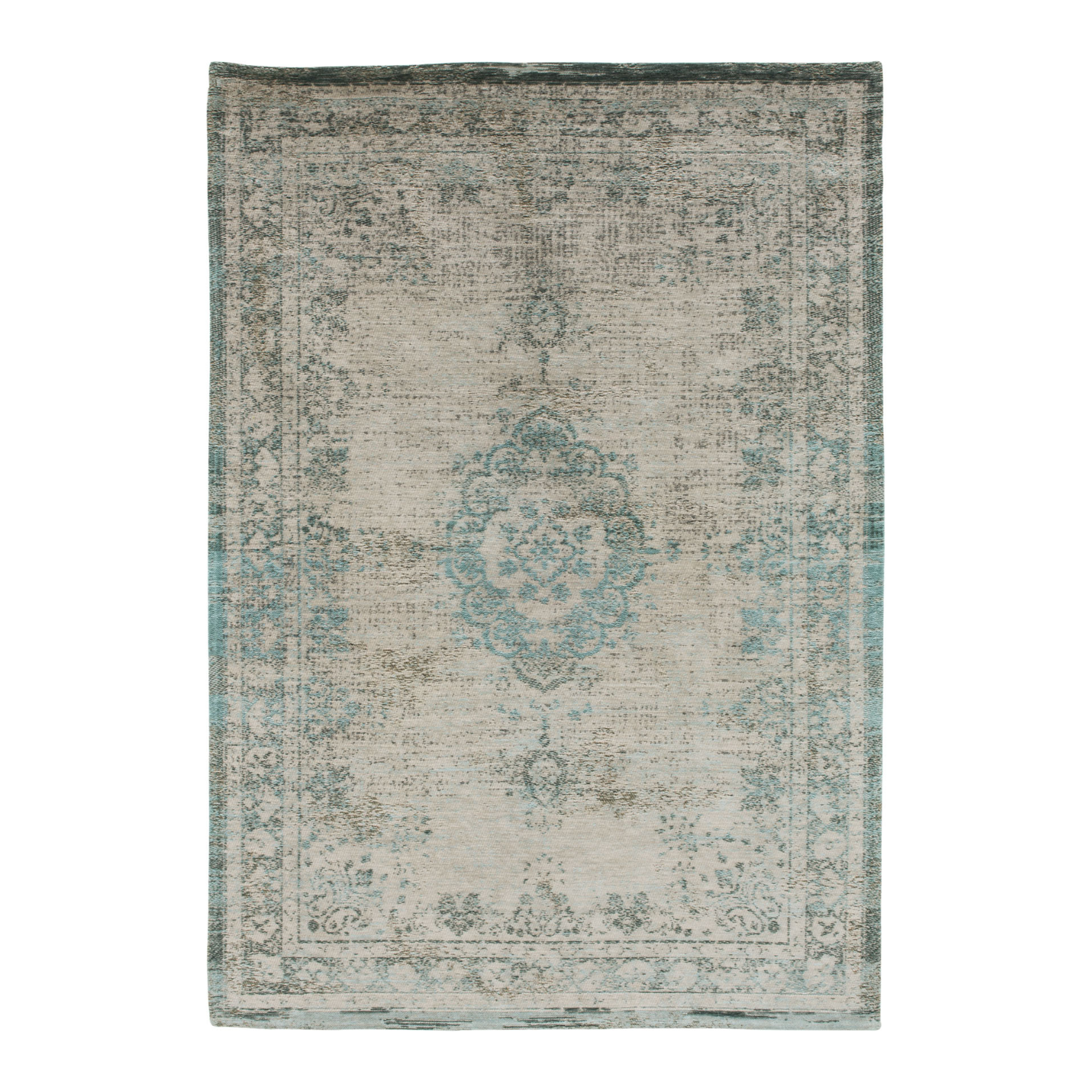 Medallion rug Jade green and beige