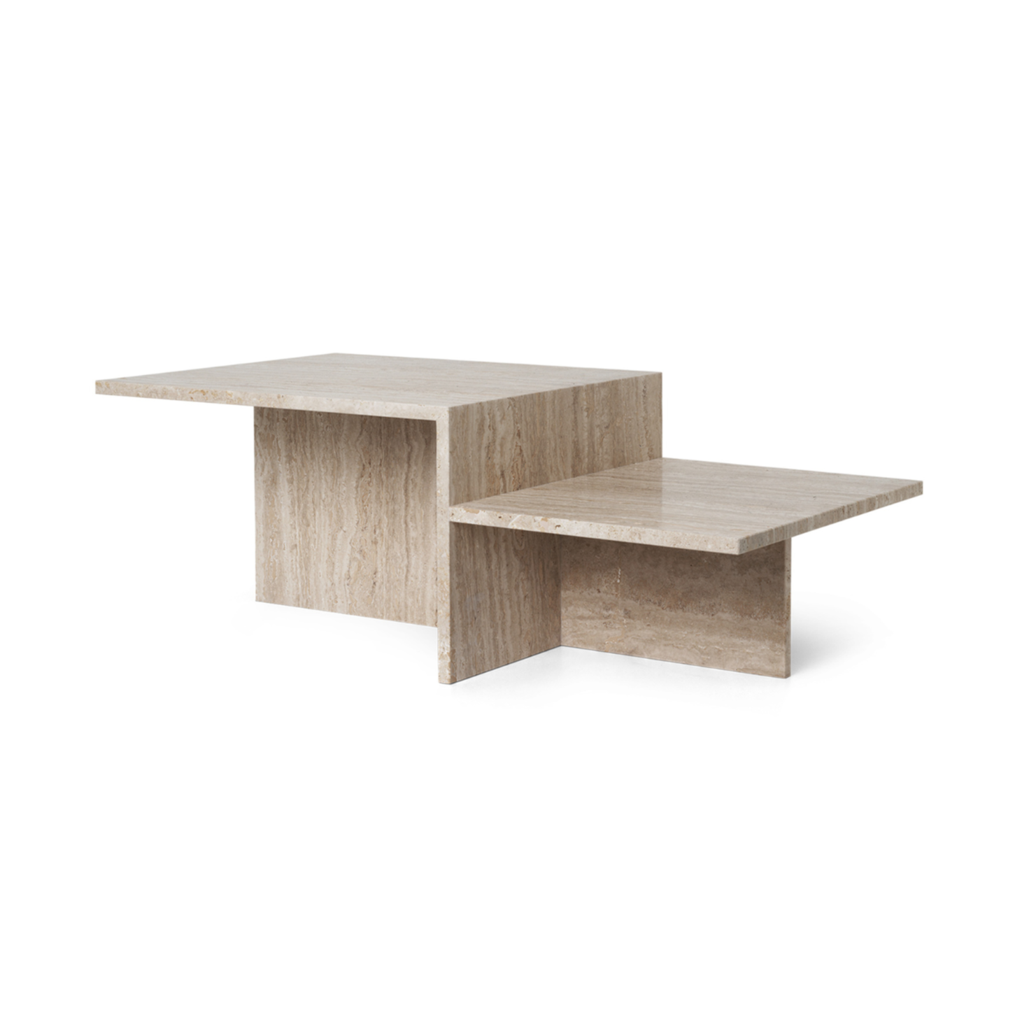 Unterschiedlicher Couchtisch Beige Travertin