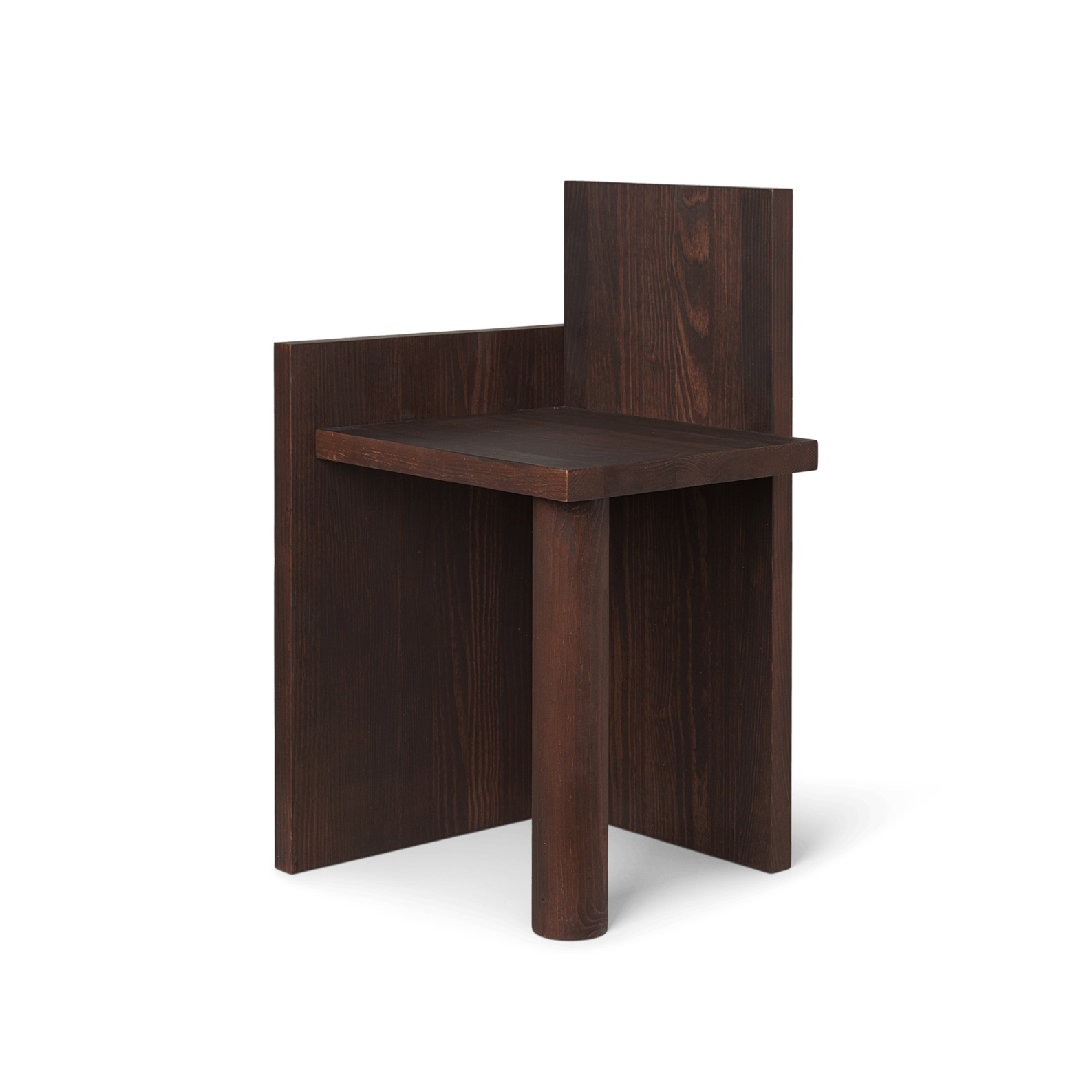 Side table Uta dark brown pine wood